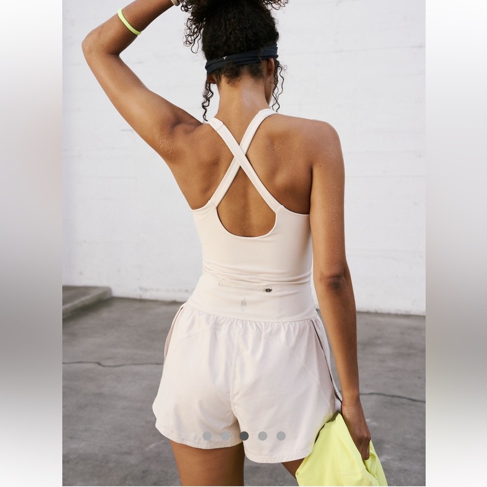 NWOT Free People FP Movement Righteous Runsie in Mineral Bath XS Off White - Picture 2 of 13